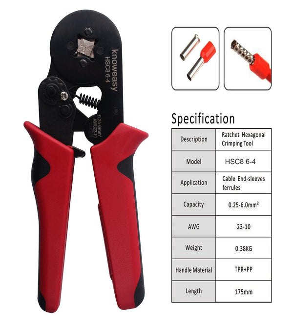 Ferrule Crimping Tool,Knoweasy Adjustable Crimping Tools Used
