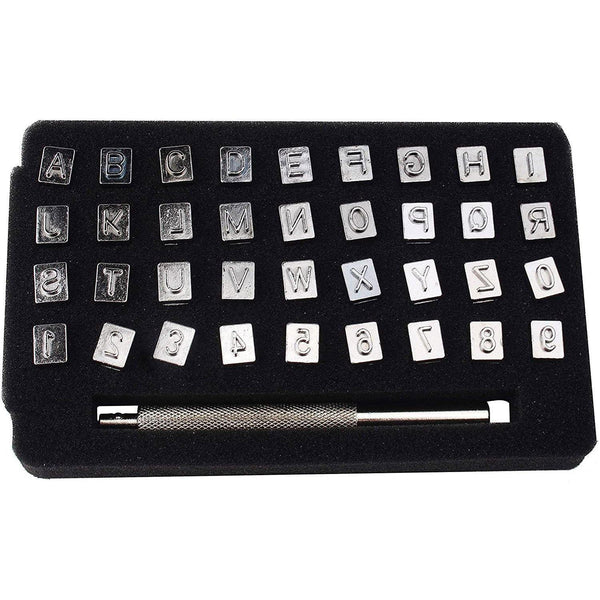 Knoweasy 27 Pieces Leather Stamping Tool Set,26 Letters Alphabet Stamp -  knoweasy