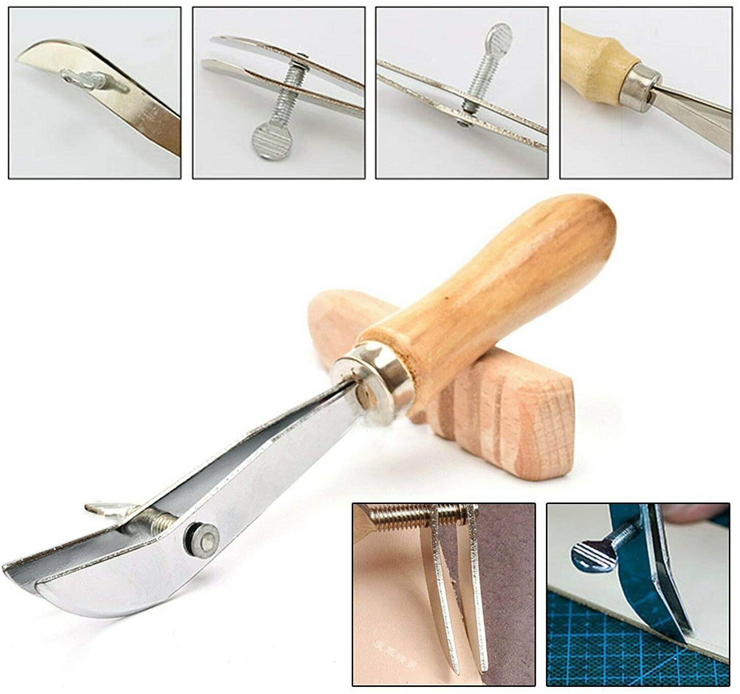 Swivel Knife,Knoweasy Stainless Steel Leather Cutting Tool with Adjustable  Handy Level 3.15-3.74 for Art Crafts DIY