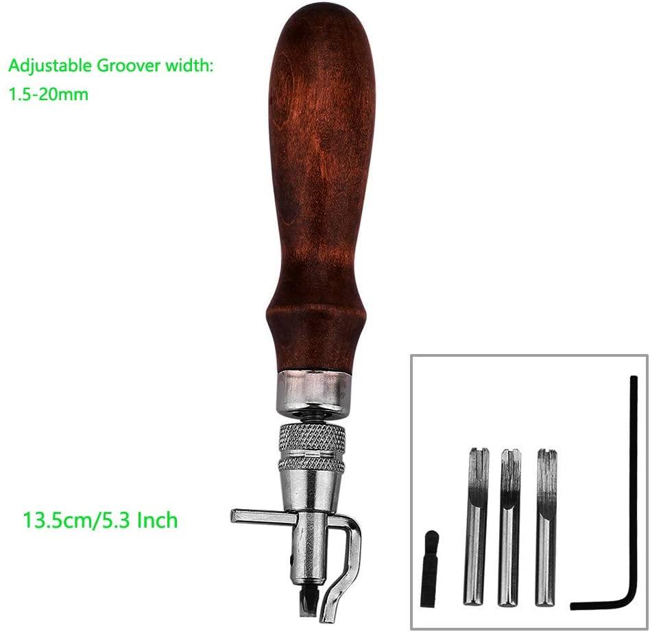 Cheap U+V Shaped Leather Punching Tool S/L Groover Edge Beveler Durable  Leather Stitching Leather Tool